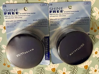 2 MAYBELLINE SHINE FREE OIL -CONTROL LOOSE POWDER 210 LIGHT .70 Oz Face • $22.99