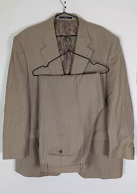 Ermenegildo Zegna/Milano Beige/Fawn Pinstripe Wool Suit. XL UK 50. 40W. 30W. • £99.99