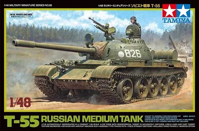 Tamiya 32598 1/48 Scale Military Model Kit Soviet Russian Medium Tank T-55 • $19.50