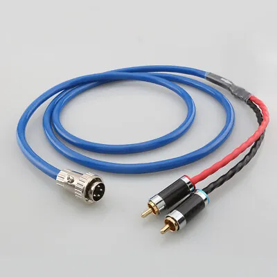4Pin 5Pin Din Twist Locking To Stereo RCA Phono Phono OFC Silver Plated Cable • $25.50