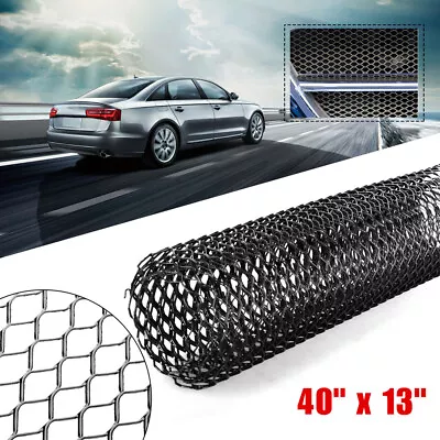 Black Aluminum Mesh Grill Cover Car Bumper Fender Hood Vent Grille Net 40  X 13  • $19.99