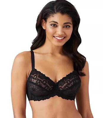 NEW Wacoal Renaissance Rose Underwire Bra Black 34DDD 85720 #77403 • $35