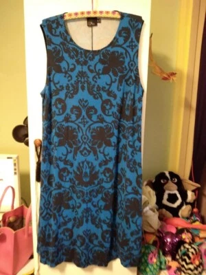 $6 • Buy Asos Curve Womens Multicols Mid Length Dress Sz 20 No Sleeves Poly Elast