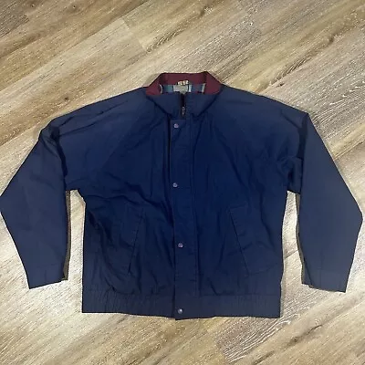 Vintage Field Stream Jacket Mens L Blue Zip Pockets Outdoor Lined Lightweight • $21.24