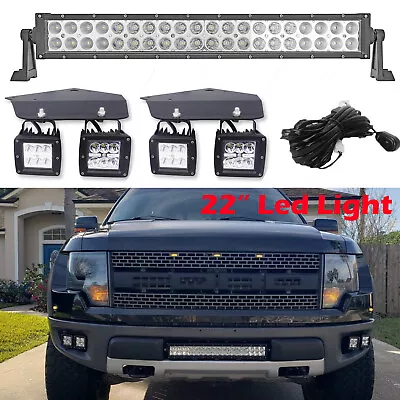 For Ford 10-14 F150 SVT Raptor Hidden Bumper Fog LED Light Bar+Bracket Wires • $95.99