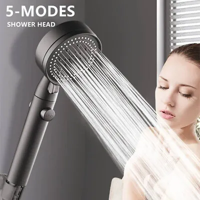 5 Modes Shower Head Multi-Functional High Pressure Shower Head Hand Held Black • £7.95
