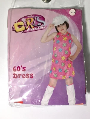 £8.99 • Buy Girls Fantasy Retro 1960s Dress/hat/boot Covers Fancy Dress Costume, S/ 3-5yrs