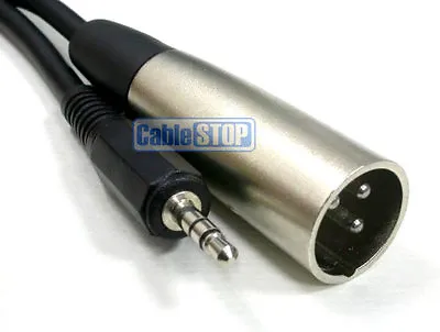 3.5mm STEREO Mini Jack To 3 Pin XLR Male Mixer Cable Mic Audio Speaker Lead 2m • £4.57