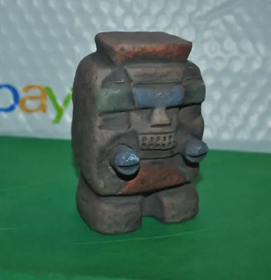 VTG Mexican Folk Art Tlaloc God Of Rain Mayan Aztec Figurine Handpainted Ceramic • $22.59