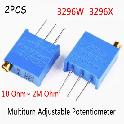 3296W/3296X Multi Turn Potentiometers 10 Ohm To 2M Ohm Adjustable Resistor 2 Pcs • $2.39