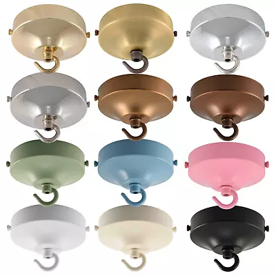 ElekTek Curved Ceiling Pendant Rose 100mm Light Fitting Hook Choose Colour • £15.92