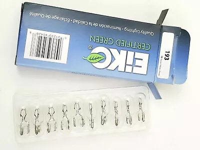 Box Of 10 Eiko 193 Miniature Lamps 14 Volt 4.62 Watts Wedge Base 15000 HRS • $9.99