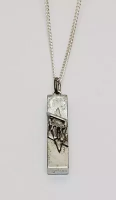 Vintage 925 Sterling Silver Star Of David Chai Rectangular Box Pendant (10) • $22.50