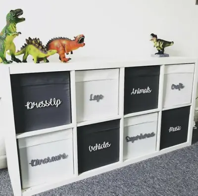 Wooden Storage Signs- Labels / Tags / Nursery Decor / Ikea Kallax - ANY FONT • £13.32