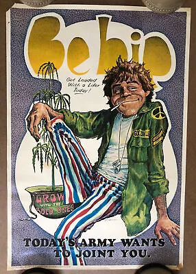 Vintage Poster Todays Army Get Loaded With A Lifer Marijuana Pot Smoke 1971 • £142.44