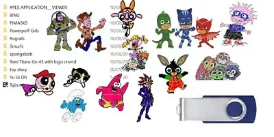 £4.99 • Buy 400  Machine Embroidery Cartoon Tv Designs On Cd Or Usb Pes Brother