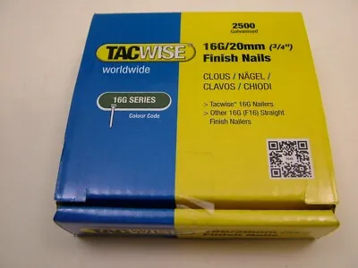 2nd Fix Collated Straight Brad Nails Tacwise Brand 16 Gauge 20mm Box Of 2500 • £7.19