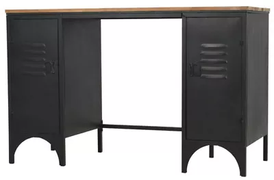 Vintage Writing Desk Industrial Furniture Computer Laptop Table 2 Large Cabinets • £215.80