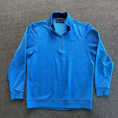 Under Armour Pullover Mens Large Blue Long Sleeve Coldgear Fleece Lined 1/2 Zip • $12.99
