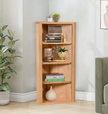 Small Oak Corner Open Storage Top | Low Cabinet With Shelf | Solid Wood Unit • £179.99