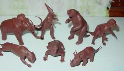 Near Complete Set Of 7 Marx 1960s - 2nd Series Prehistoric Dinosaur Figures (EX) • $204.99