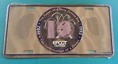 1982-1992 Epcot Spaceship Earth 10 Years Metal License Plate Sign Disney New • $25.99