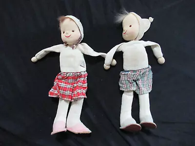 Lot 2 VTG SHACKMAN 1956 58' SLEEPY BABY 7” Cloth Dolls Japan Big Brother Sister • $29.99