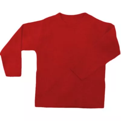 Baby Toddler Boy/Girl Plain Long Sleeve T-Shirt Red 100% Cotton 1-2y Kids Babies • £6