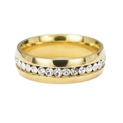 9ct Gold Eternity Ring Yellow Gold Engagement Gold Filled Ring Zircon  • £34.95