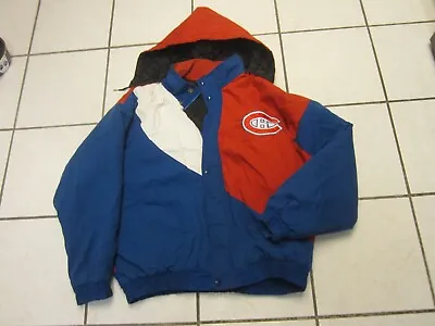 Vintage Montreal Canadians Hooded Zip And Snap Jacket Xl By Shain Canada • $35