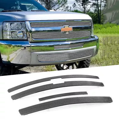 Fits 07 08 09-2013 Chevy Silverado 1500 Chrome Billet Grille Combo Grill Insert  • $119.99