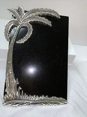 GODINGER SILVER ART CO PALM TREE MARBLE CHEESE BOARD 11.75  X 8  Preowned • $12.99