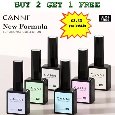 CANNI® 9ml Hema Free Nail Gel Polish Soak Off LED Colours Base Top Coat Varnish • £3.99