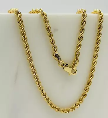 375 9ct Yellow Gold 3mm Twisted Rope Chain 16  18  20  22  24  • £168.88