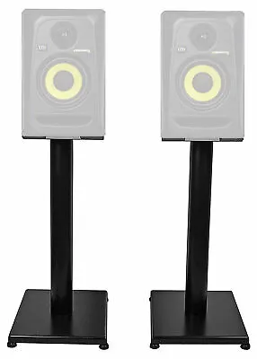 Pair 21” Black Steel Studio Monitor Speaker Stands For KRK ROKIT 5 G3 Monitors • $64.95