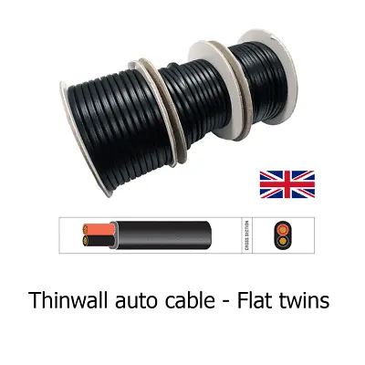 1mm - 1.5mm - 2mm - 2 Core Cable (flat Twin) For Campervan Motorhome Automotive • £1.82