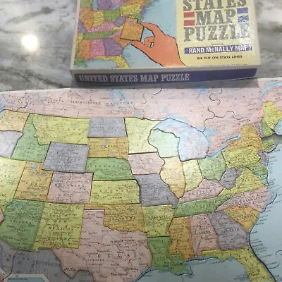 Vintage United States Map Puzzle Selchow & Righter Co. Rand McNally • $9.99