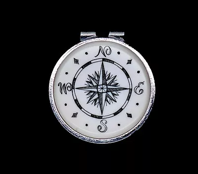 Etched Compass Rose Round Spring Money Clip | F&F Inc. • $30.60