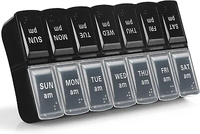 7 Day Weekly Pill Organizer Case Medicine Large Storage Box AM PM 2 Times A Day • $7.19