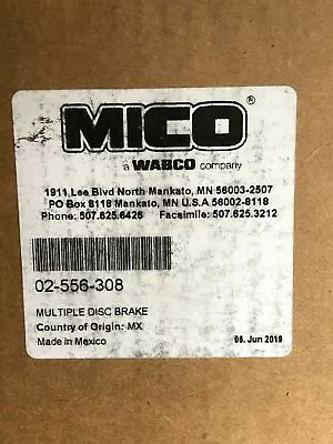 Mico Wabco 02-556-308 Hydraulic Multiple Disc Brake B-Brake • $299.99