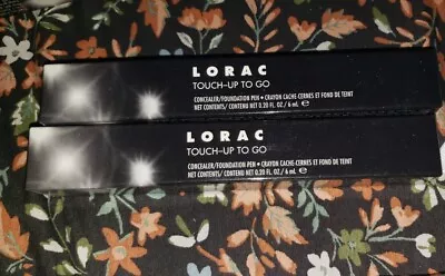 NIB 2 Lorac Touch-Up To Go Concealer Foundation Pen 0.20 Fl Oz CF4 Golden Light • $30