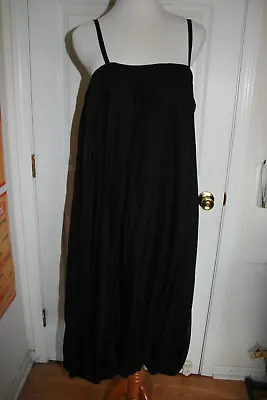 Lagenlook ELM DESIGN BLACK BALLOON SILK DRESS SIZE 3 (NWOT) • $68