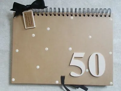 Personalised Handcrafted A4 50th Birthday Guest Book Scrapbook Photo Album Gift • £17.95