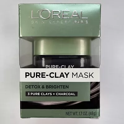 L'Oreal Pure Clay Mask Detox Brighten 3 Pure Clays Charcoal 1.7Oz • $4.95