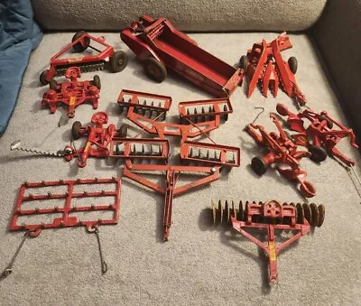 LOT Vintage Cast Iron Toy Row Corn Binder Harvesters Plows Mccormick Ertl Oliver • $79.99