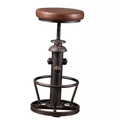 Vintage Swivel Bar Stools-Industrial Counter Height Chairs Leather Copper • $200.44