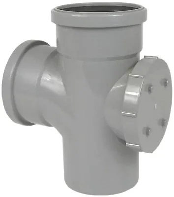 £23.10 • Buy 110mm Soil Pipe Tee With Access Cap Rodding Point Clening Eye Branch Grey
