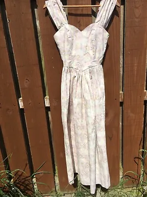 £5.50 • Buy Vintage Laura Ashley Pink Floral Summer Maxi Dress Size 8 ( Euro 34)