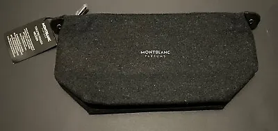 Montblanc Parfums Wool Blend Gray Toiletry Travel Shave Pouch Bag Expandable NWT • $35.99