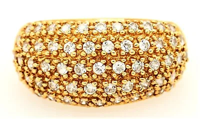 Cubic Zirconia 14ct Yellow Gold Domed Ring • $141.46